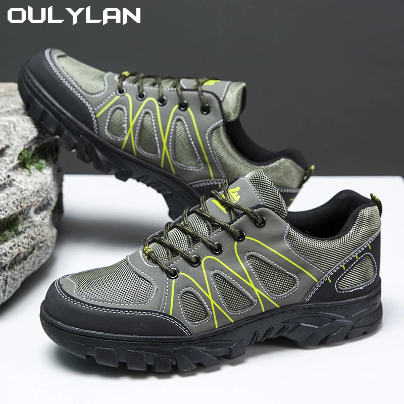 Oulylan Comfortable Running Shoes Men's Hiking Shoes Outdoor Shoes Wear-resistant Men Trekking Walking Hunting Sneakers