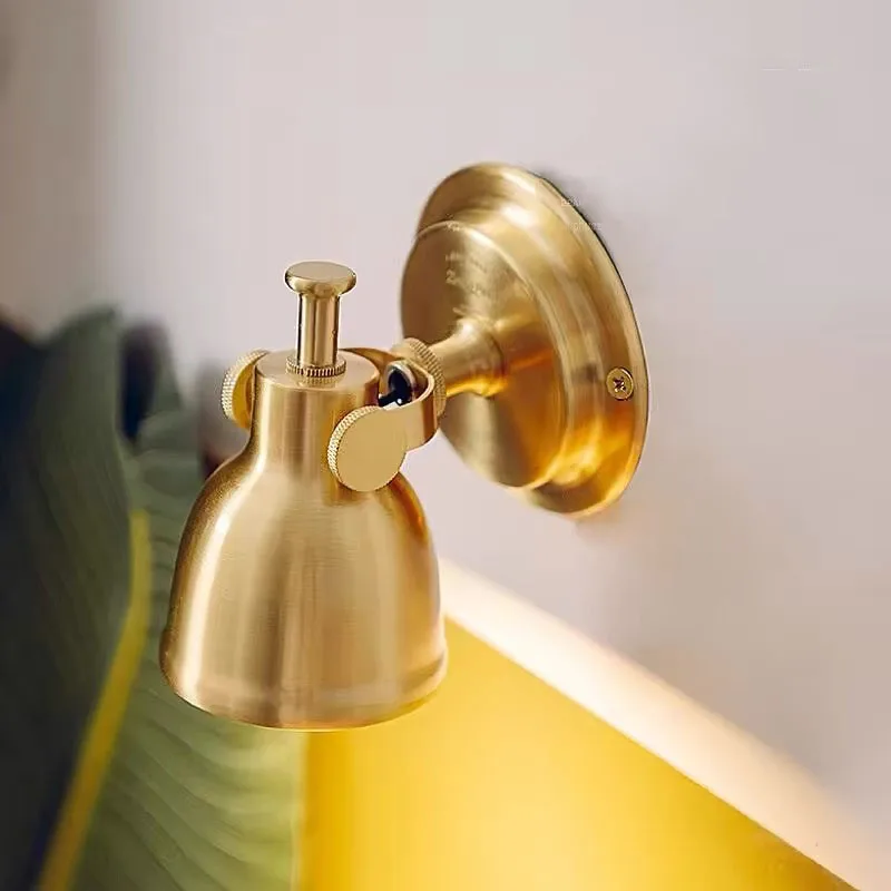 

Vintage Solid Brass Adjustable Ceiling Wall Spotlight Retro American European Style Wall Lamps for Home Lighting Decor