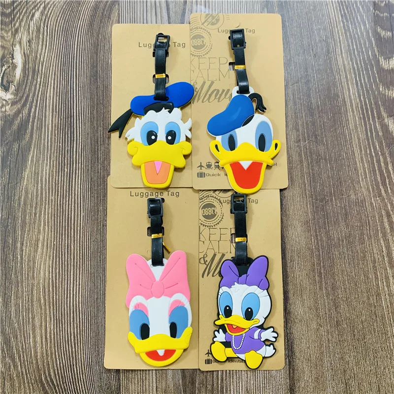 Disney Donald Duck  Anime Luggage Tags Cartoon Suitcase Tag Travel Accessories Bag Holder Label Birthday Gift