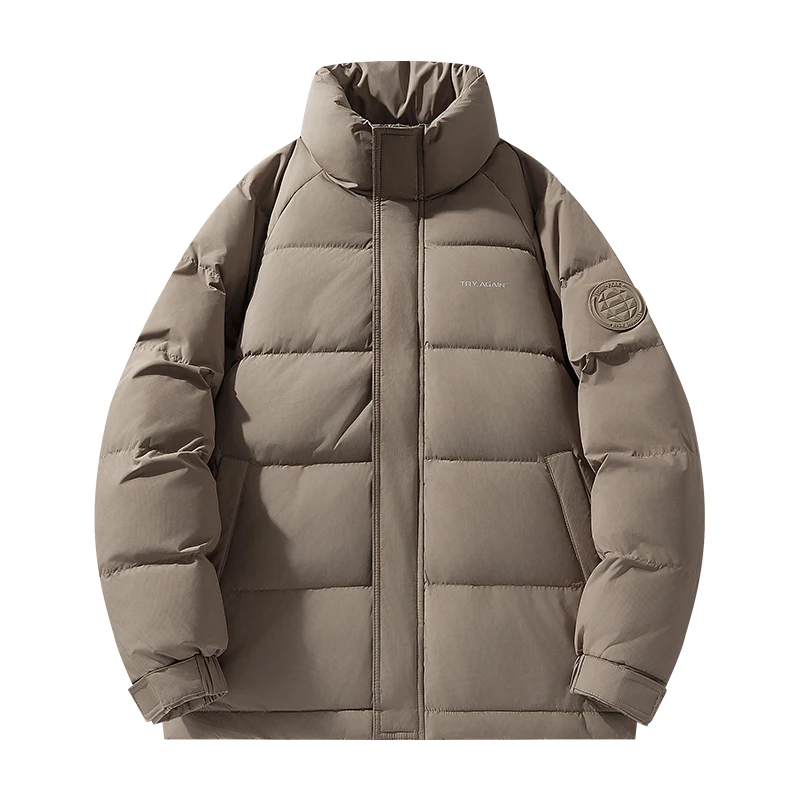 

2024 New Winter Men's Stand Collar Down Jacket Loose Fit Solid Color Casual Versatile Warm Coat
