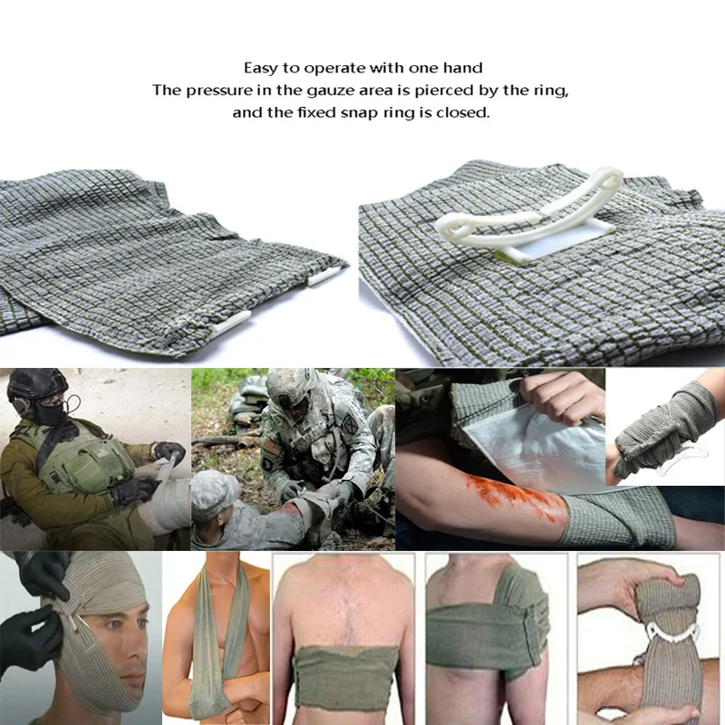 6 Inch Israeli Emergency Bandage Combat Trauma Care Compression Wound Dressing Medical Sterile Packaging Tactical First Aid IFAK