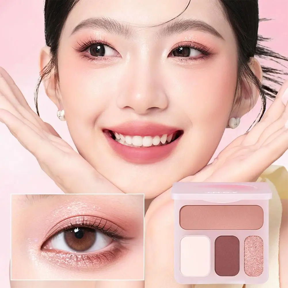 4 色ハイライトリペアマットファイングリッター総合パレットシャドウパレットメイクアップ顔鼻シルエットブライトニング J0O3