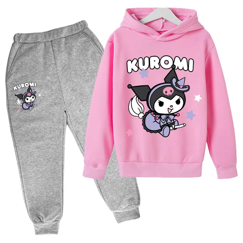 

4-14 Y Sweatshirt For girls Little Devil 2piece suit for kids melody Pullover+Pant Harajuku Style Tops Korean Casual Clothes For