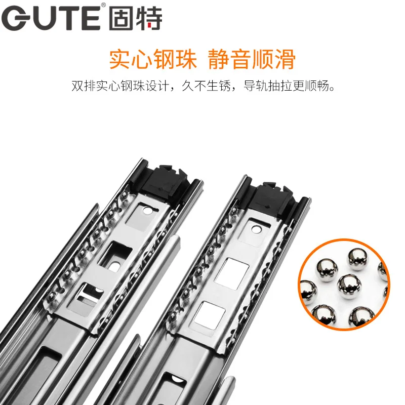 Three Section Soft Close Drawer Slides In Stainless Steel Or Cold Rolled Side Mount Damping Rail Cm Cabinets Wardrobes Desks