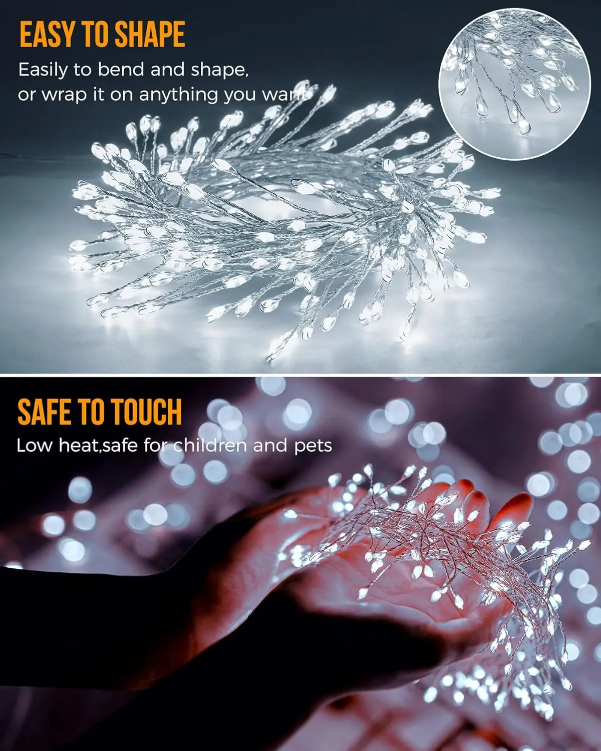 عيد الميلاد الجنية ضوء Led الألعاب النارية مصباح سلسلة اكليل بطارية خارجية مصباح جارلاند عطلة شجرة حفلة الزفاف الديكور