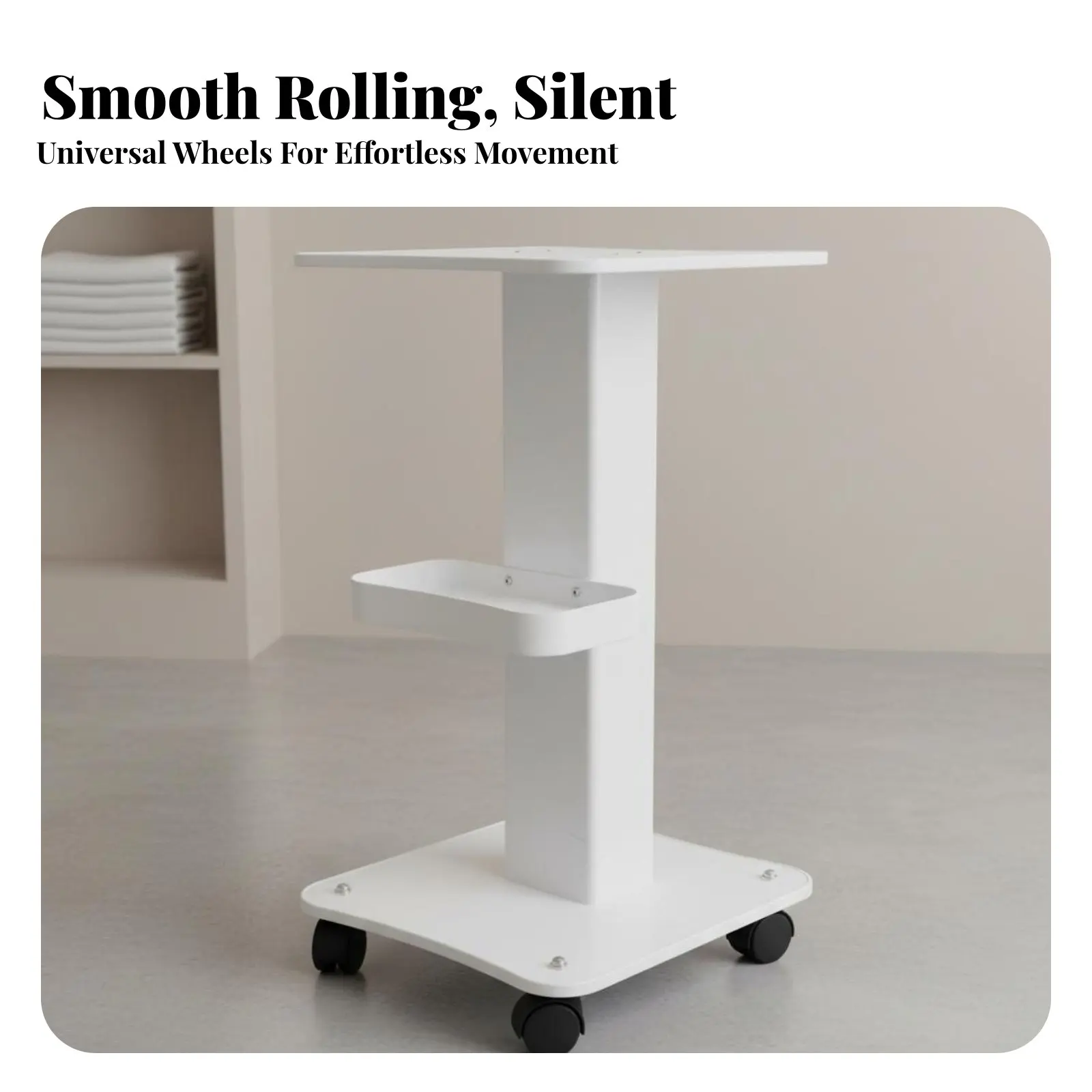 化粧品機器カート-安定性が高く長持ちする化粧品機器スタンド-モバイルマシンベース-頑丈なローリングスパ機器