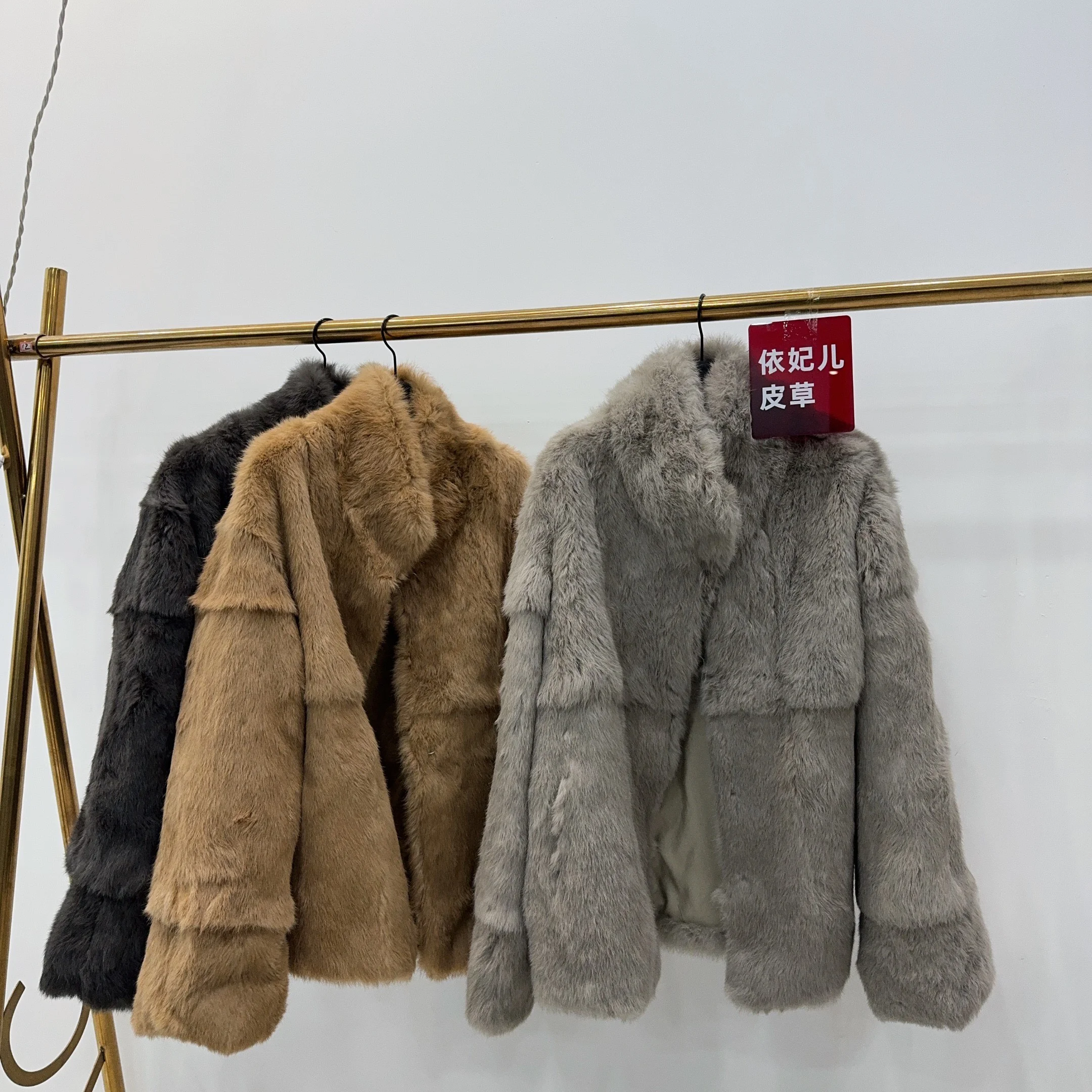 เสื้อโค้ทขนกระต่ายแท้สำหรับผู้หญิง แบรนด์ Jaet Tagkita รุ่น Young Faionable ทรงหลวม สไตล์หวาน สำหรับฤดูหนาว