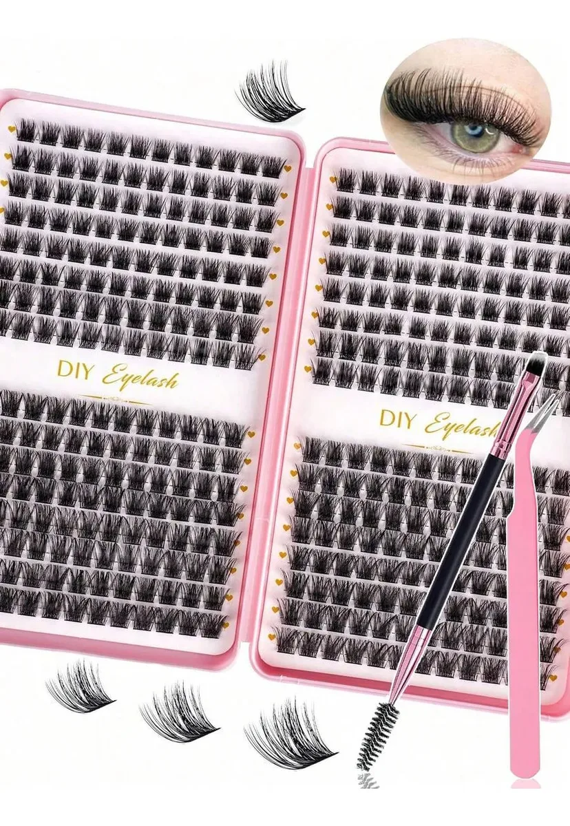 384 Stück Künstliche Nerz-D-Curl-Wimpernbüschel, Wiederverwendbar, Einfach Anzuwenden für DIY-Wimpernverlängerungen, Geeignet für Täglichen und Festlichen Gebrauch
