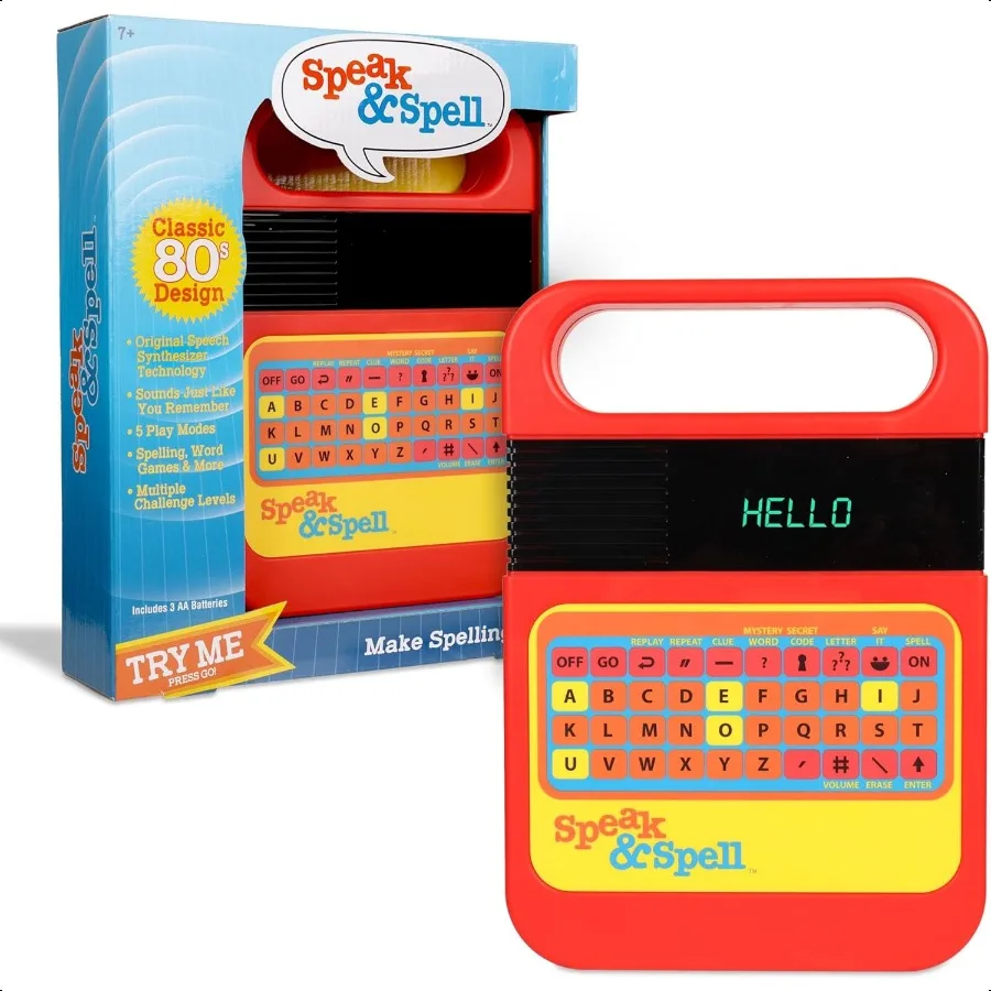 

Электронная игра Speak Spell, обучающая обучающая игрушка, игры на правописание, 80-е годы, ретро портативная аркадная игрушка с аутизмом, активность для мальчиков, девочка