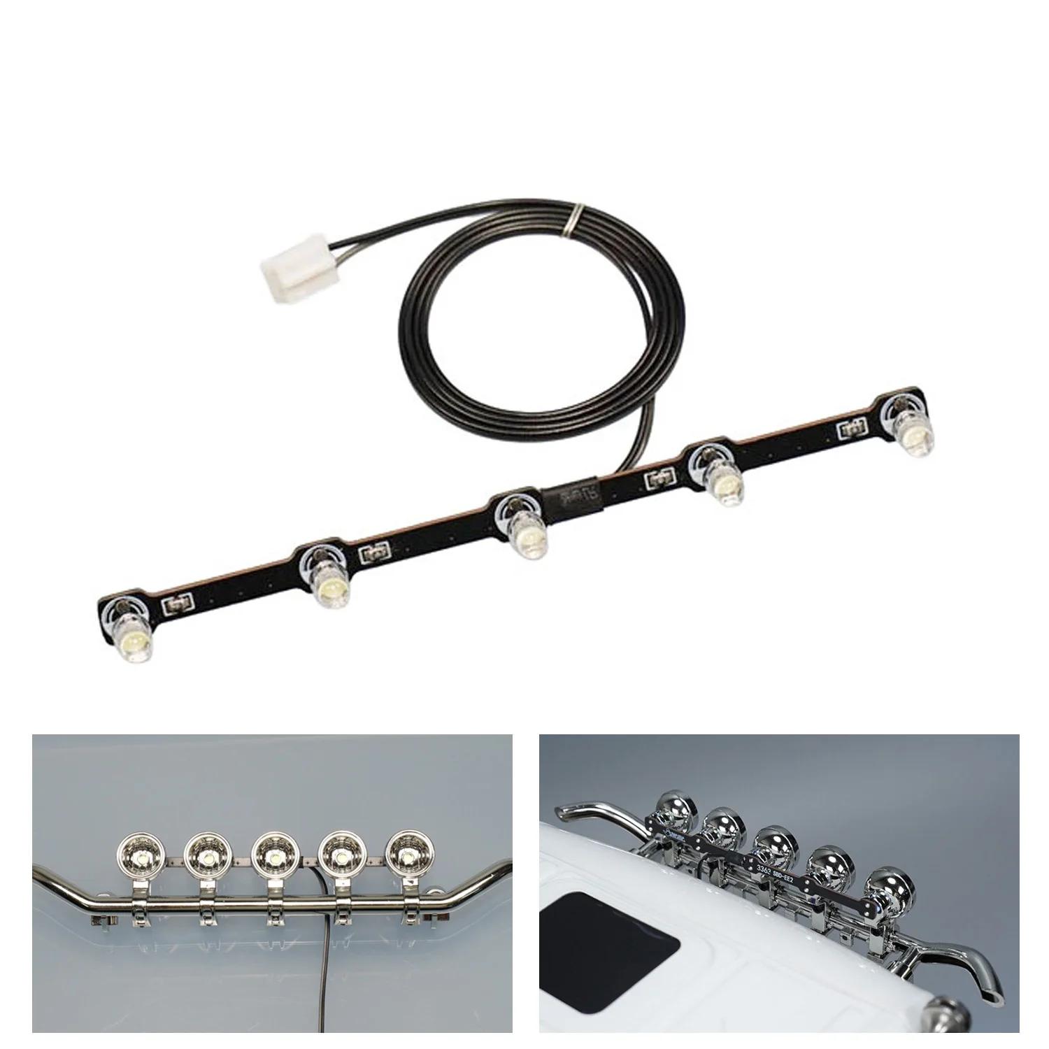 

3-7V LED Plastic Head Lamp Spotlight Board for DIY TAMIYAYA 1:14 Remote Control Tractor Truck Model 3363 56348 Car Upgrade Parts