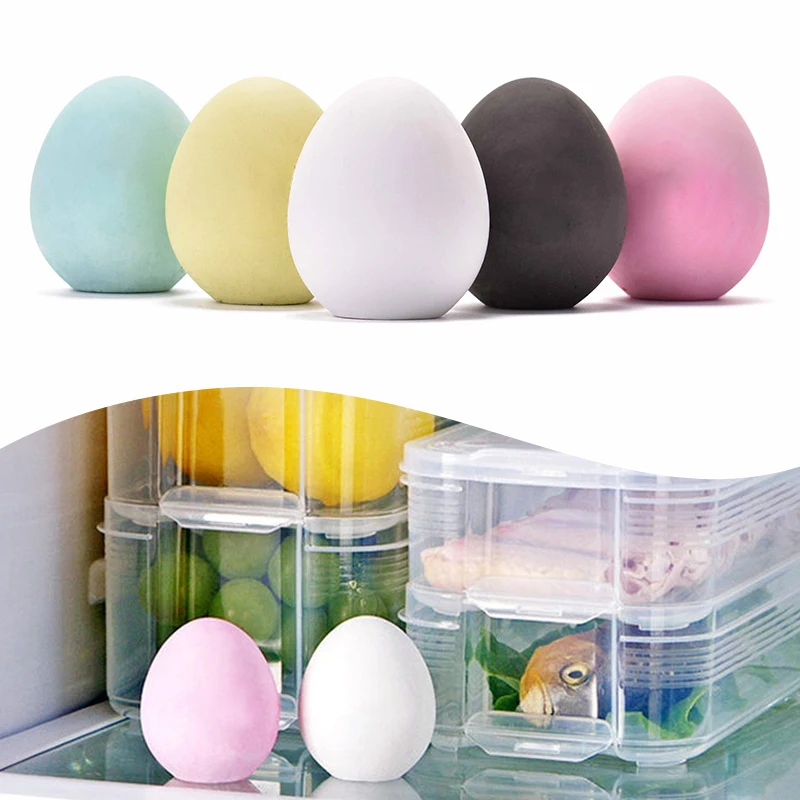 (BF06)Diatomaceous Earth Odor Absorbing Egg Air Freshener Moisture Absorption Refrigerator Deodorizing Fishy Musty Remover