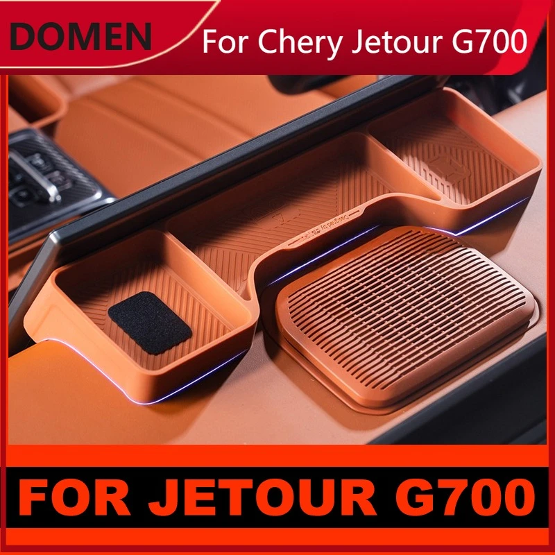 New For Jetour G700 2025 2026 Car Screen Rear Silicone Storage Box Storage Sundries Box Interior Stowing Accessories