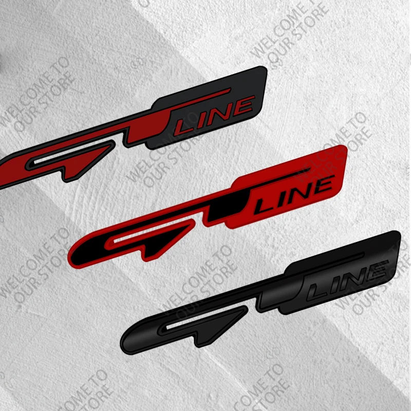 3D Metal GT Line Car Logo Front Grill Emblem Decor Rear Trunk Sticker For Sportage Stinger Sorento Kona Ceed Picanto K5 K9 K3 K7