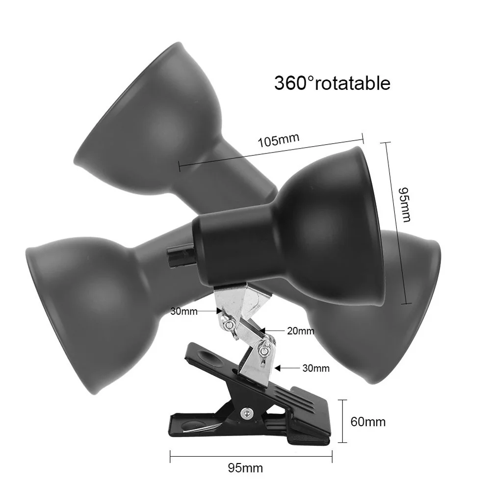 Reptile Heat Lamp For Aquarium Turtle Tank With 25W/50W UVA UVB Light Bulbs And Clamp for Turtle Snake Lizard Cockatoo Chameleon