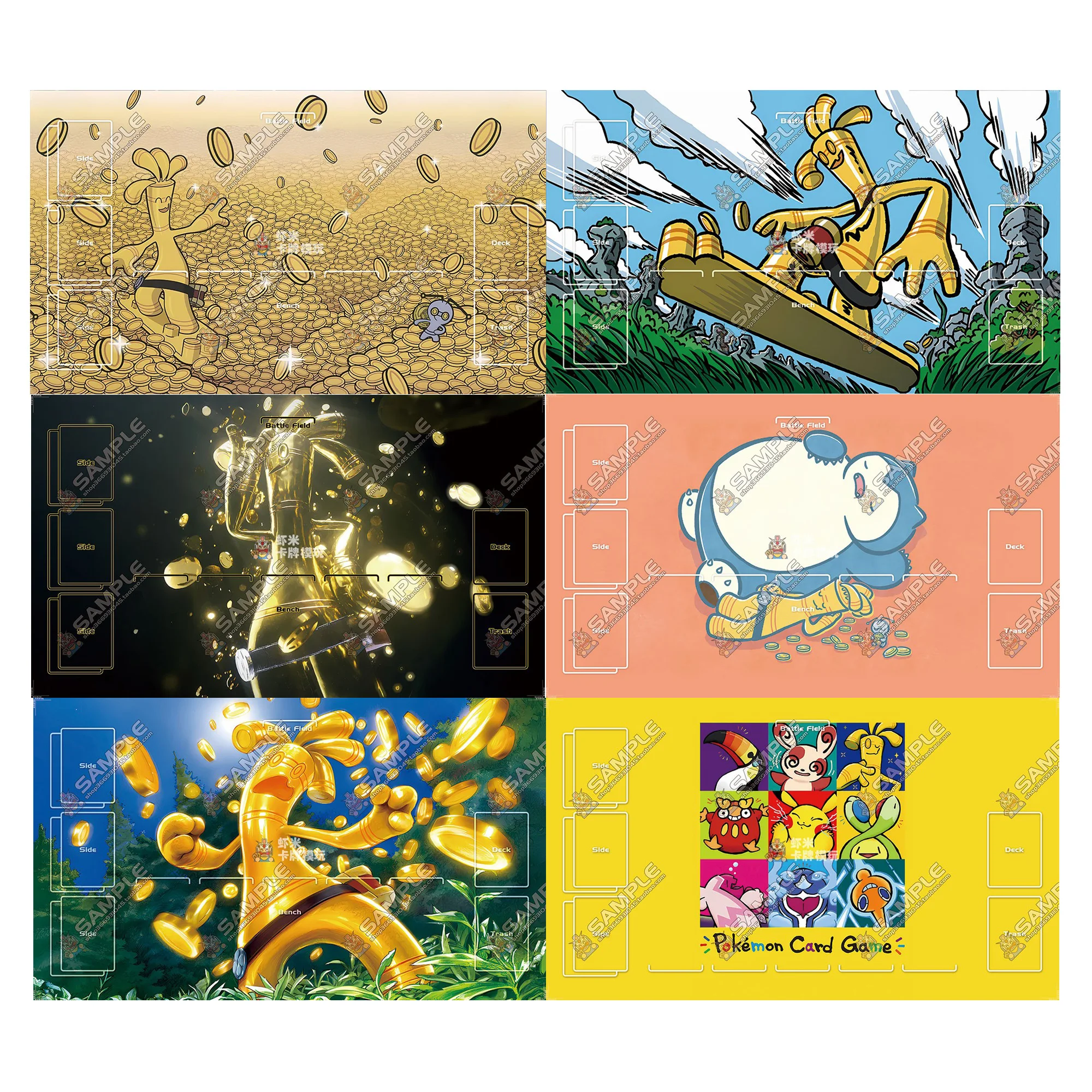 600X350X2mm DIY PTCG 골덴고 카드 배틀 매트 PTCG 골덴고 싱글 플레이어 보드 게임 카드 듀얼 플레이트 배틀 매트 선물 장난감