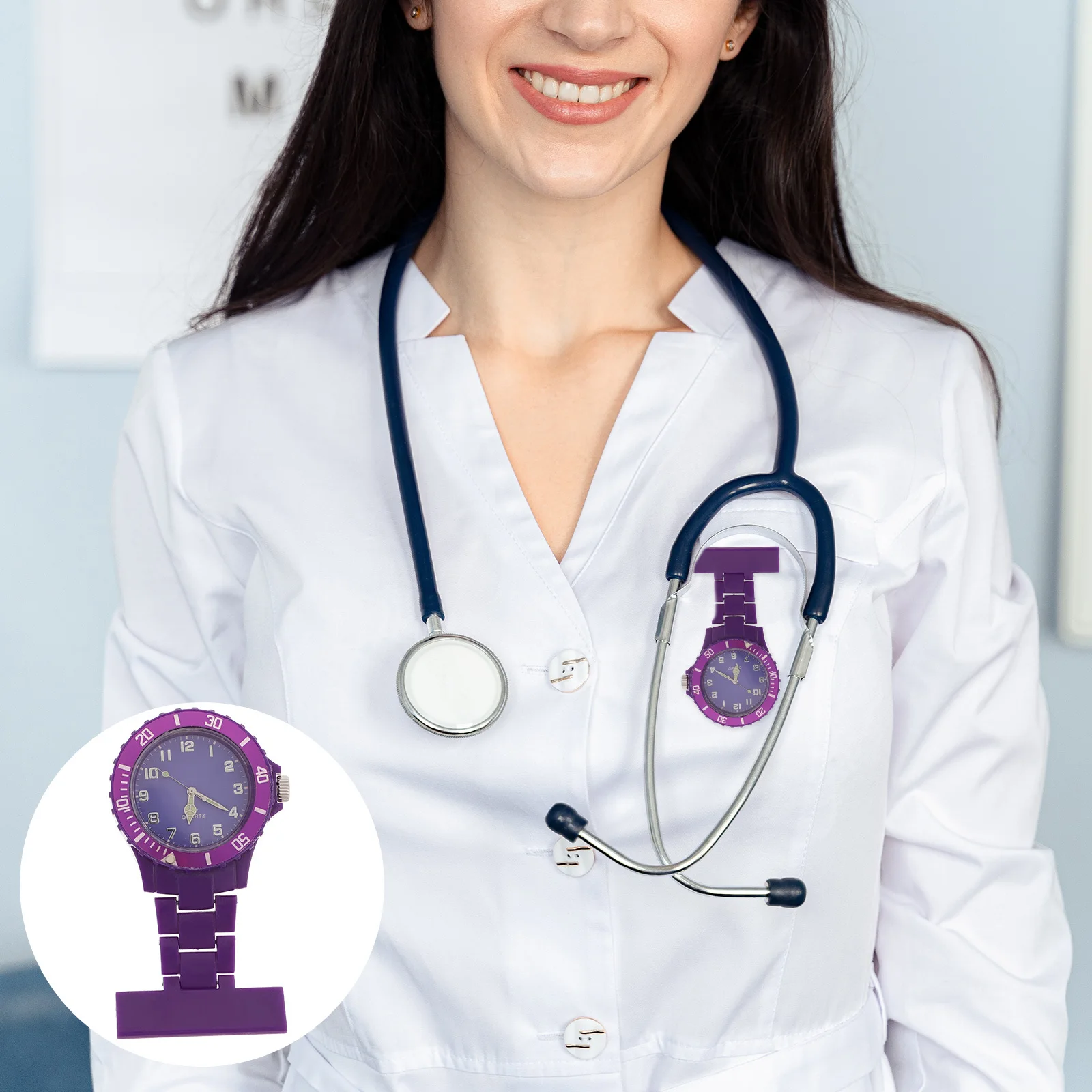 

Chest Watch Brooch Fob Pin for Nurses Doctors Clear Numbers Accurate Timekeeping Trend Clip-on Ladies Pocket Watches