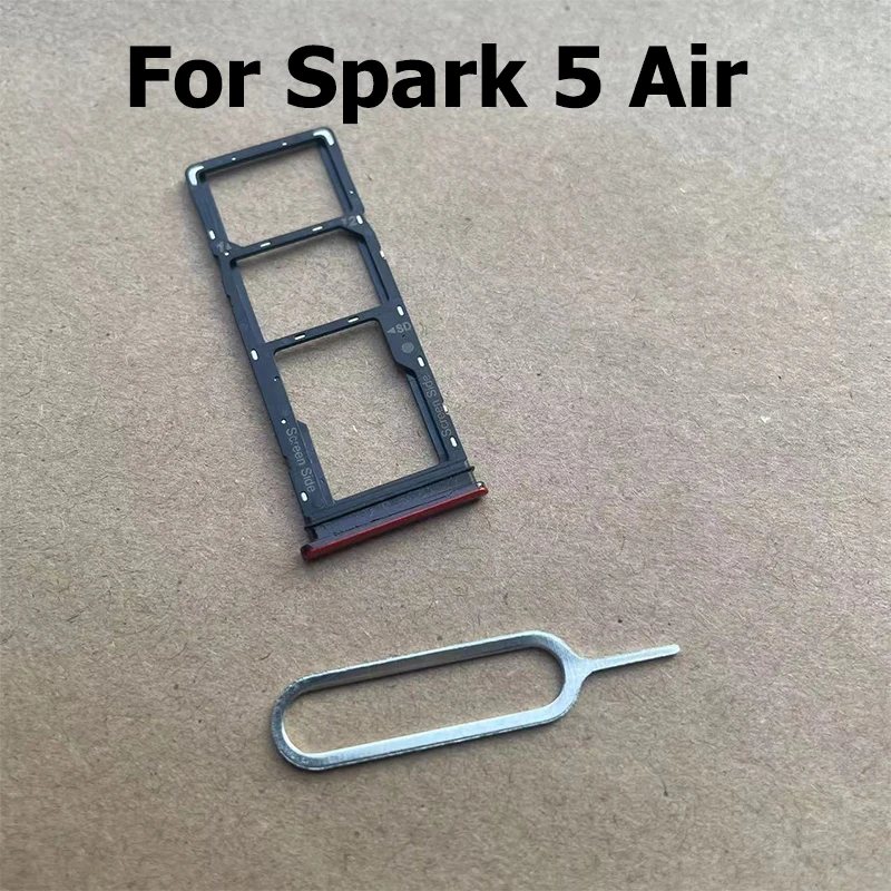 New For Tecno Spark 5 Air Sim Card Tray Slot Holder Socket Adapter Connector Repair Parts Replacement