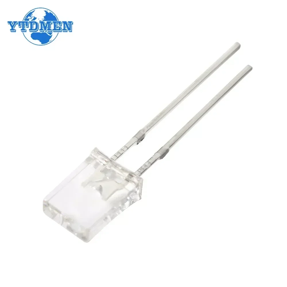 100PCS 2x5x7 LED Diodes Square Transparent Light Emitting Diode Lamp White Red Yellow Blue Green Electronic Luminescent Products