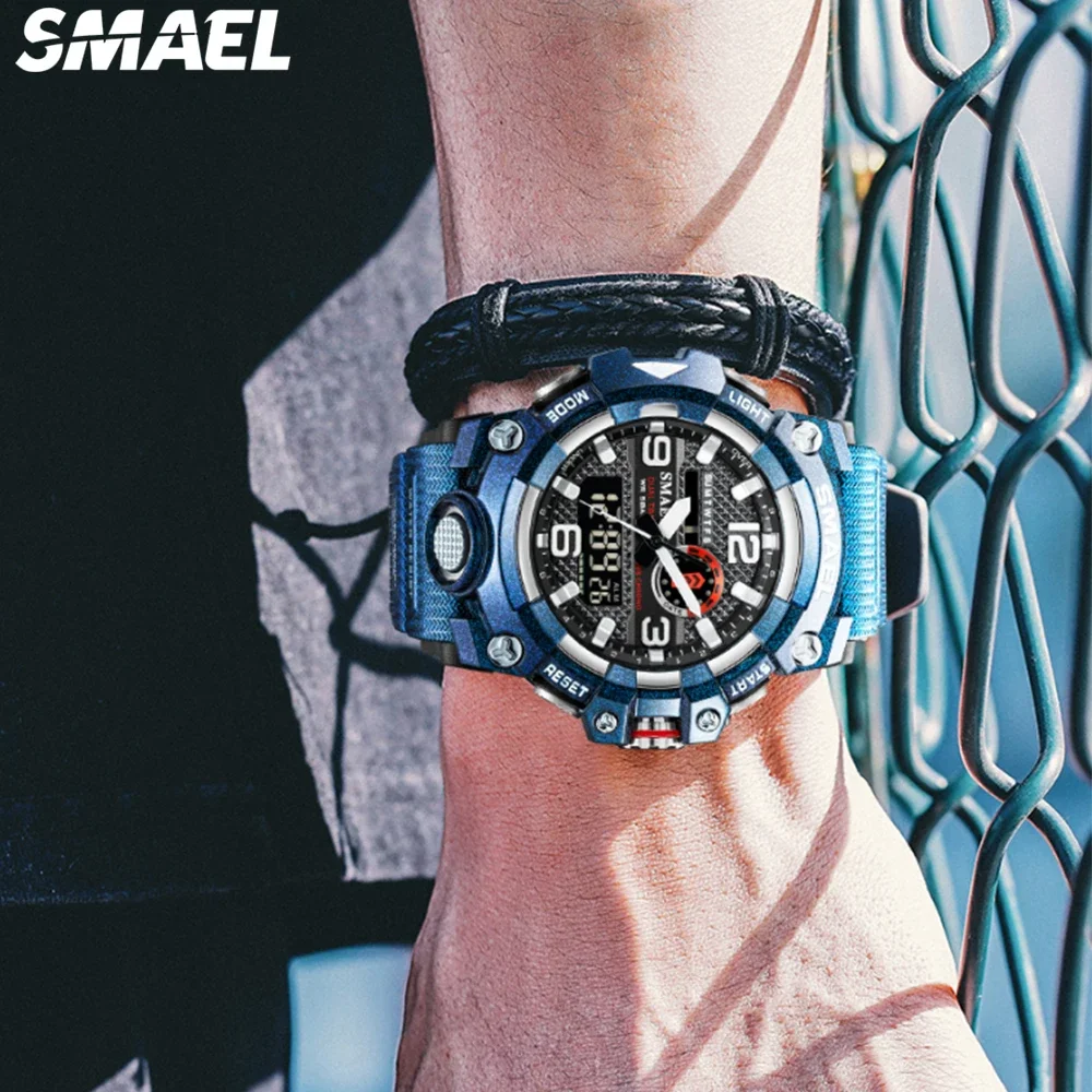 SMAEL Night Glow Водонепроницаемые уличные цифровые электронные часы 8035, тактические мужские многофункциональные часы
