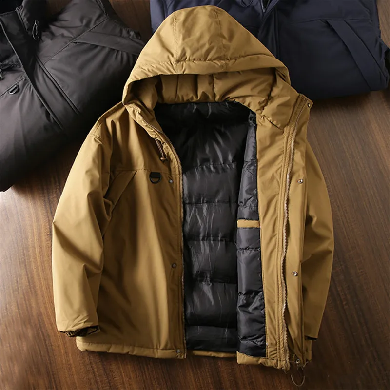 Men's Windproof and Waterproof Military Hooded Jacket, Warm Cotton Coat, Trekking, Riding, Camping, Fishing, Hunting, Outdoor