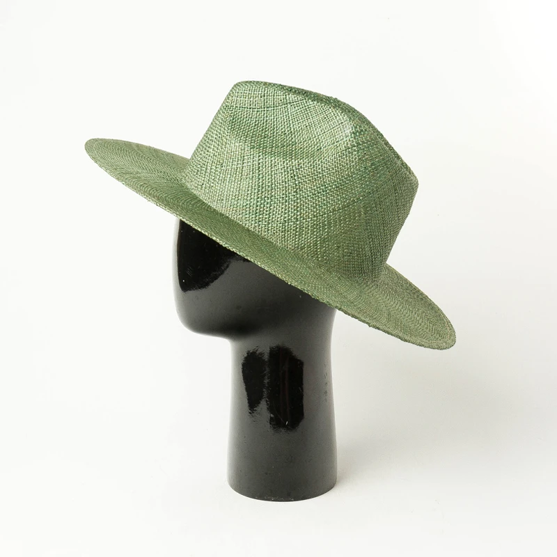 Wide Brim Straw Fedora Hat Fine Braid Precious Grass Summer  for Women Fashion Jazz Beach Panama  Kentucky Derby