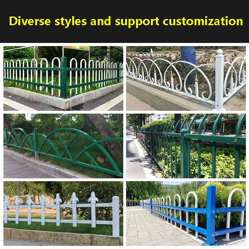 Zinc steel lawn guardrail, green garden U-shaped guardrail, park garden flower garden fence, isolation fence, lawn fence