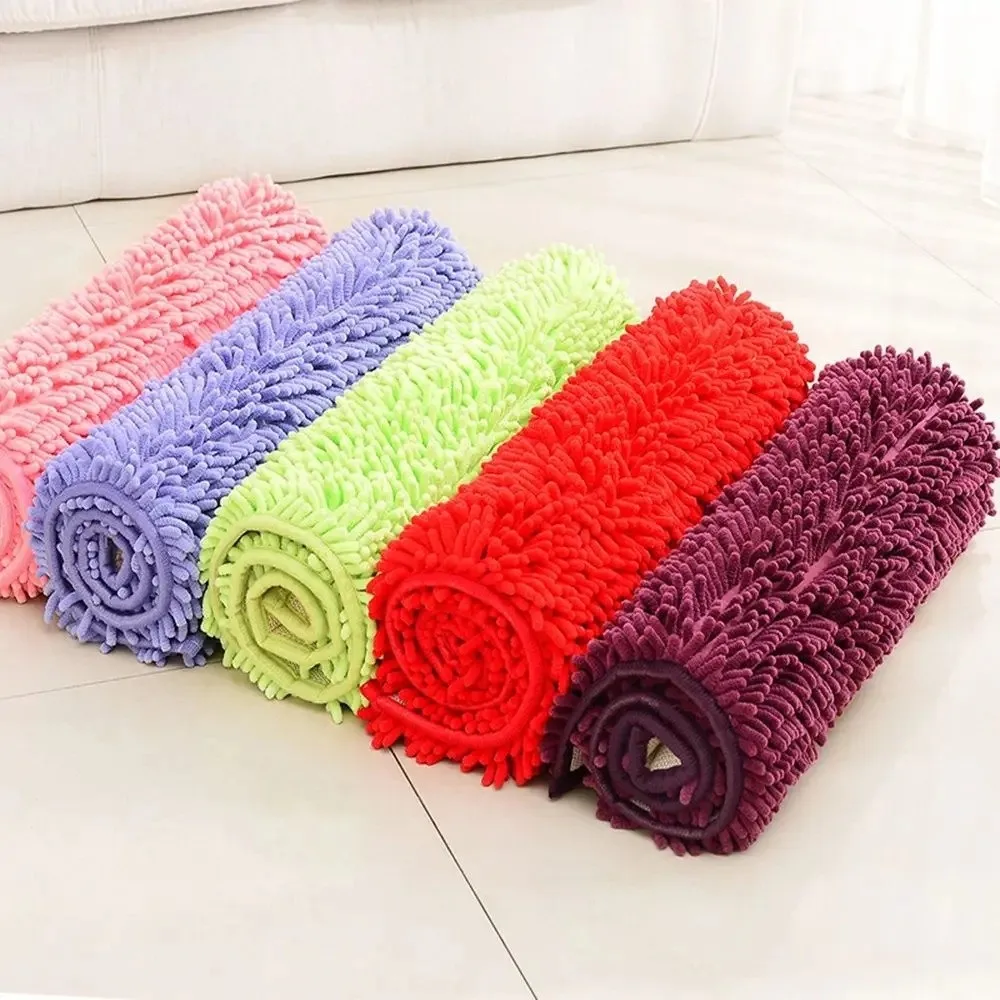 New 40*60cm Bath Mat Chenille Machine Washable Anti Slip Bath Mat Anti Mould Extra Soft Shower Mat