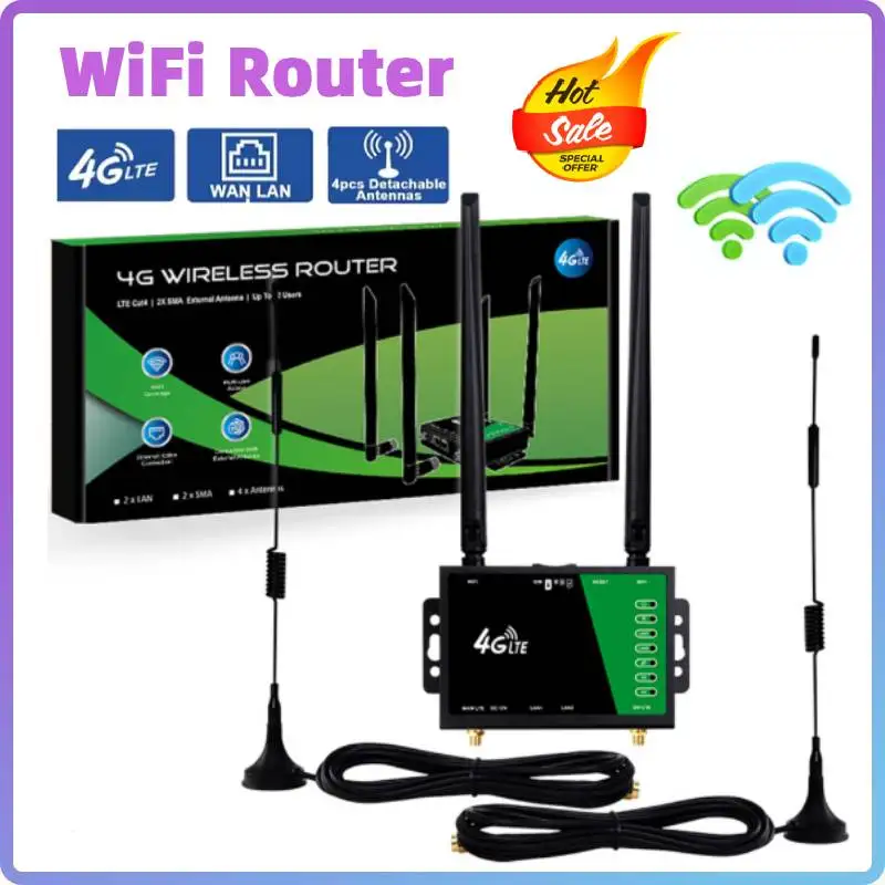 

4G LTE CPE WiFi Router 150Mbps with SIM Modem 4 Antennas 4G Wireless WiFi Modem Support 32 Device WIFI Router for Asia Europe