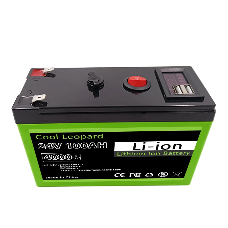 24V 100Ah akumulator 18650 akumulator litowo-jonowy, do lampy LED pojazd elektryczny akumulator litowo-jonowy do przechowywania energii słonecznej + ładowarka 25.2V 2A