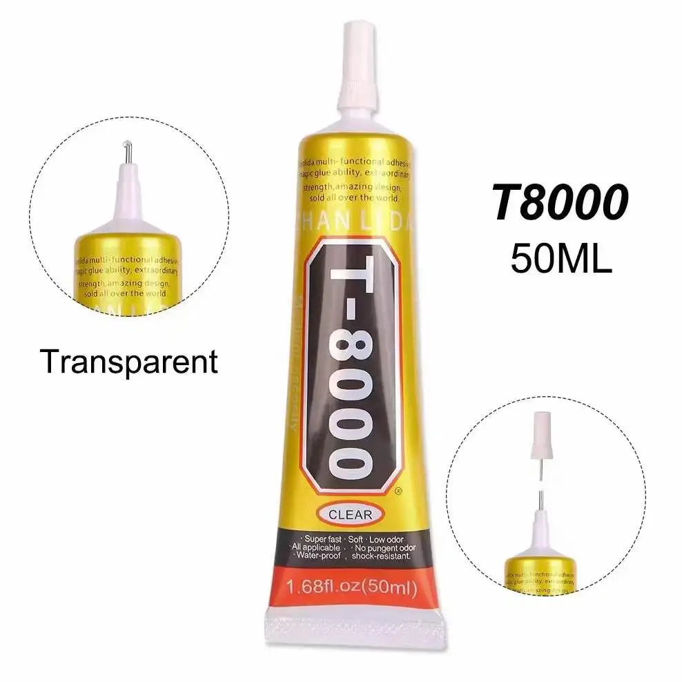 Zhanlida 50ml t8000 Clear Contact Phone Repair Adhesive Electronic Components Glue with Precision Applicator Tip