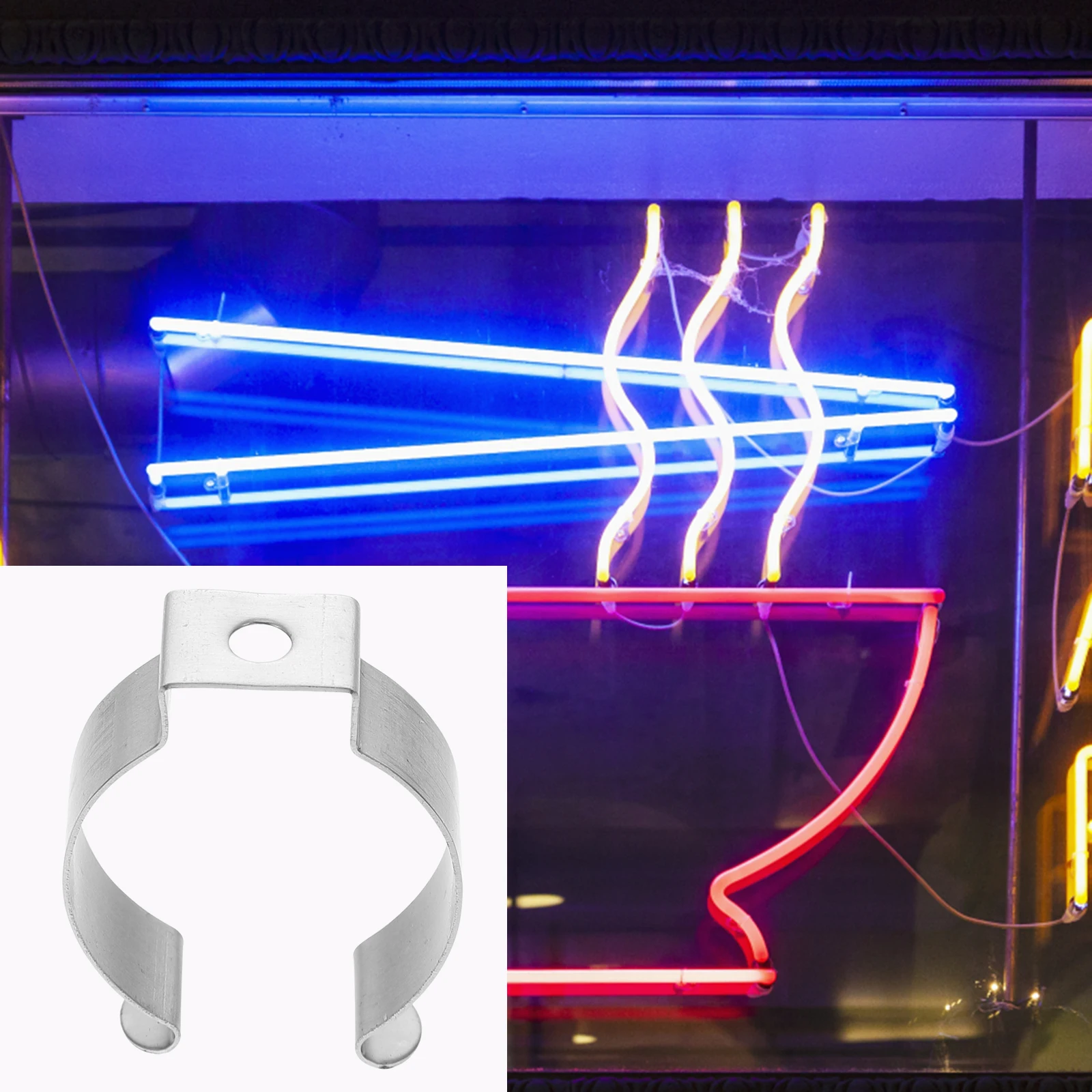 

50 Pcs Stainless Steel Lamp Fixing Clips LED Light Tube Clamps Fluorescent Holder Accessories Practical Easy Install