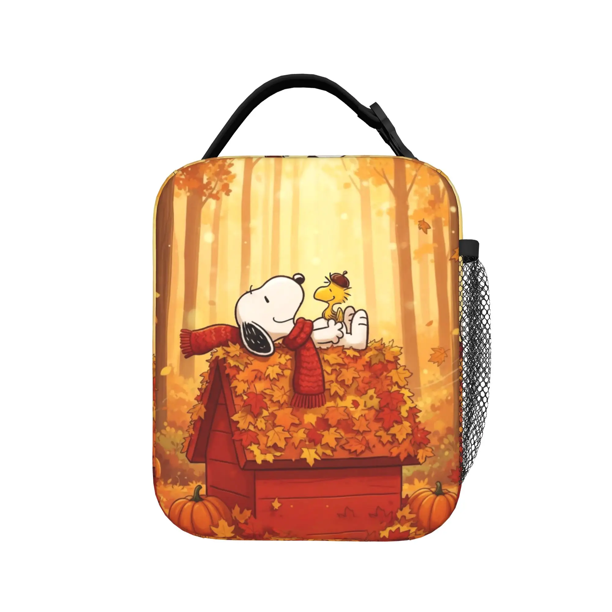 

Snoopy Autumn Insulated Lunch Bag Cooler Bag Reusable,Lunch Container High Capacity Tote Lunch Box Food Bag Beach Picnic