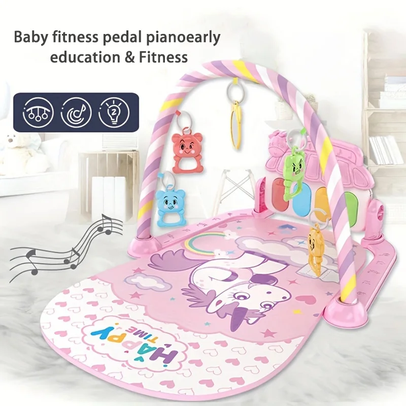 Baby Foot Piano Fitness Stand Light and Music 0-36 Months Baby Indoor Crawling Pad Newborn Puzzle Early Education Toys