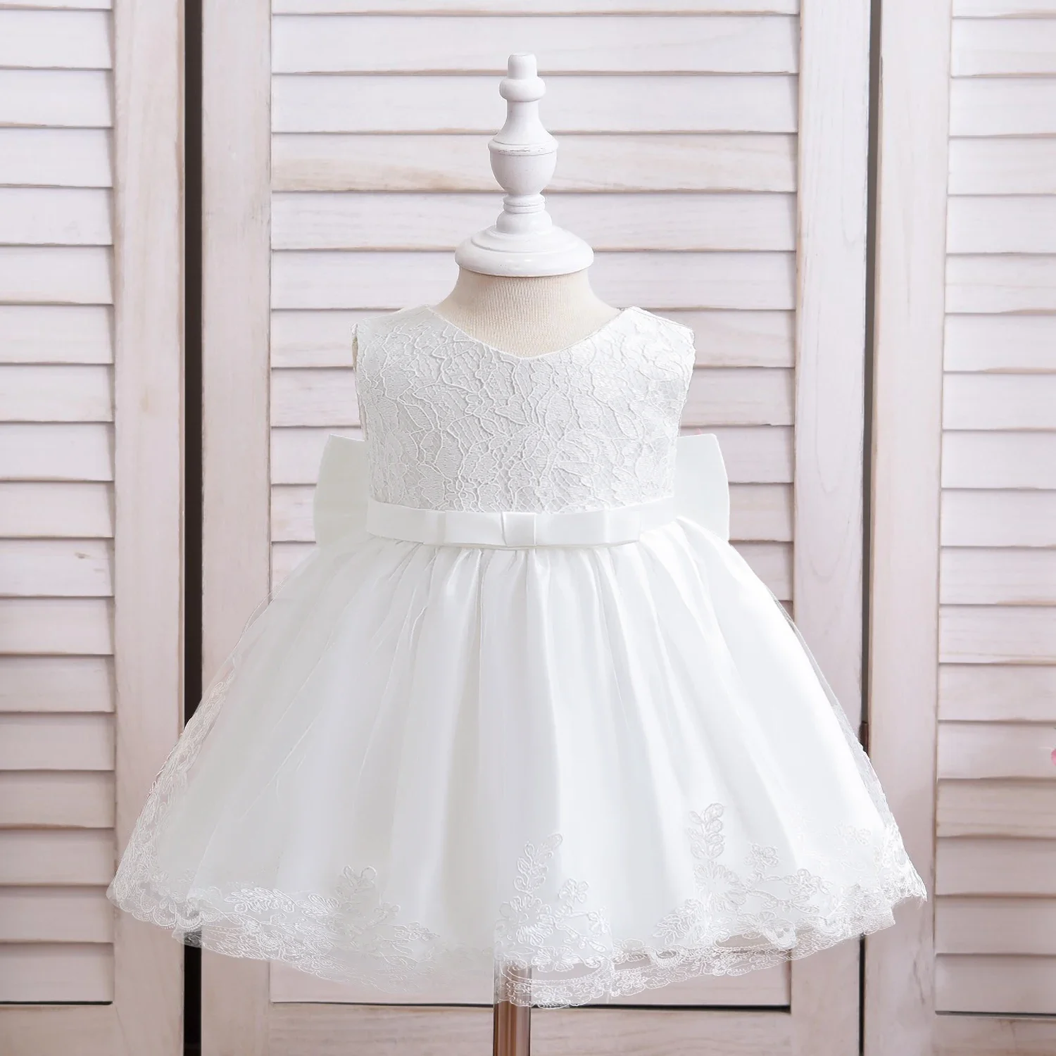 Baby 1st Birthday Baptism White Dress Big Bow Princess Baby Dresses Newborn Infant Christening Photo Dress Party Toddler Dresses