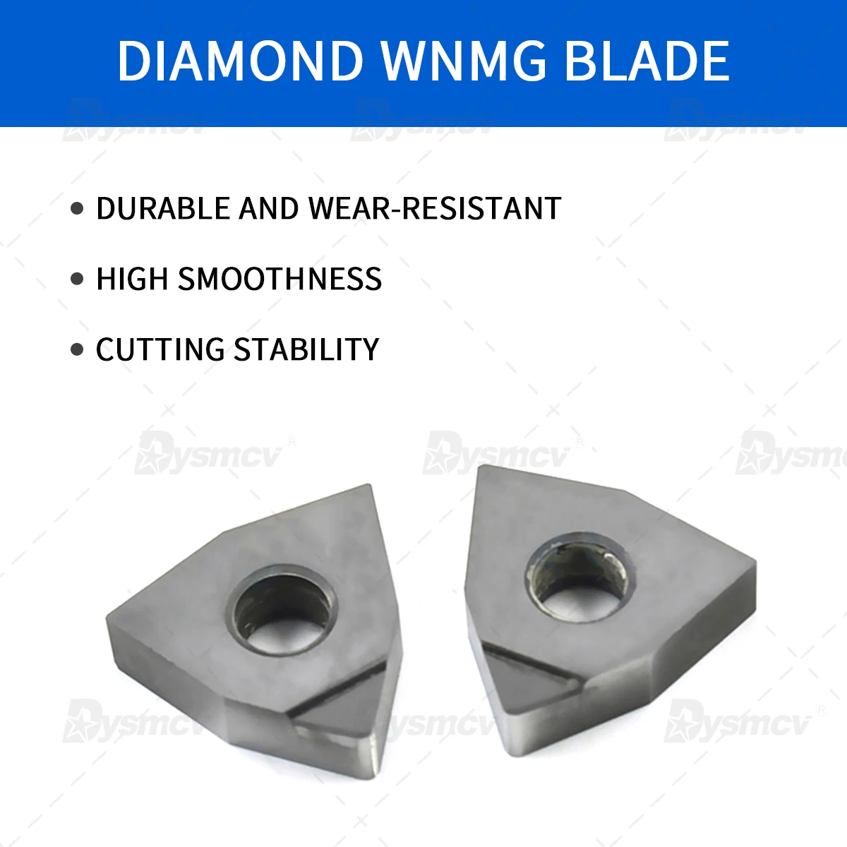 2PCS High-Quality Diamond Inserts Peach Shaped CNC Turning Cutter Gemstone Blade WNMG080402 WNMG080404 PCD CBN Metal Lathe Tools