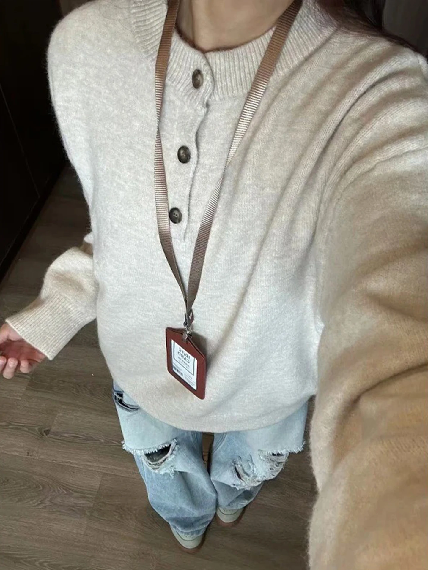 

American Sle Long Sve Henry Collar Knitwear Men's Base Layer irt Casual Loose Fit Soft Polyester Autumn Faion