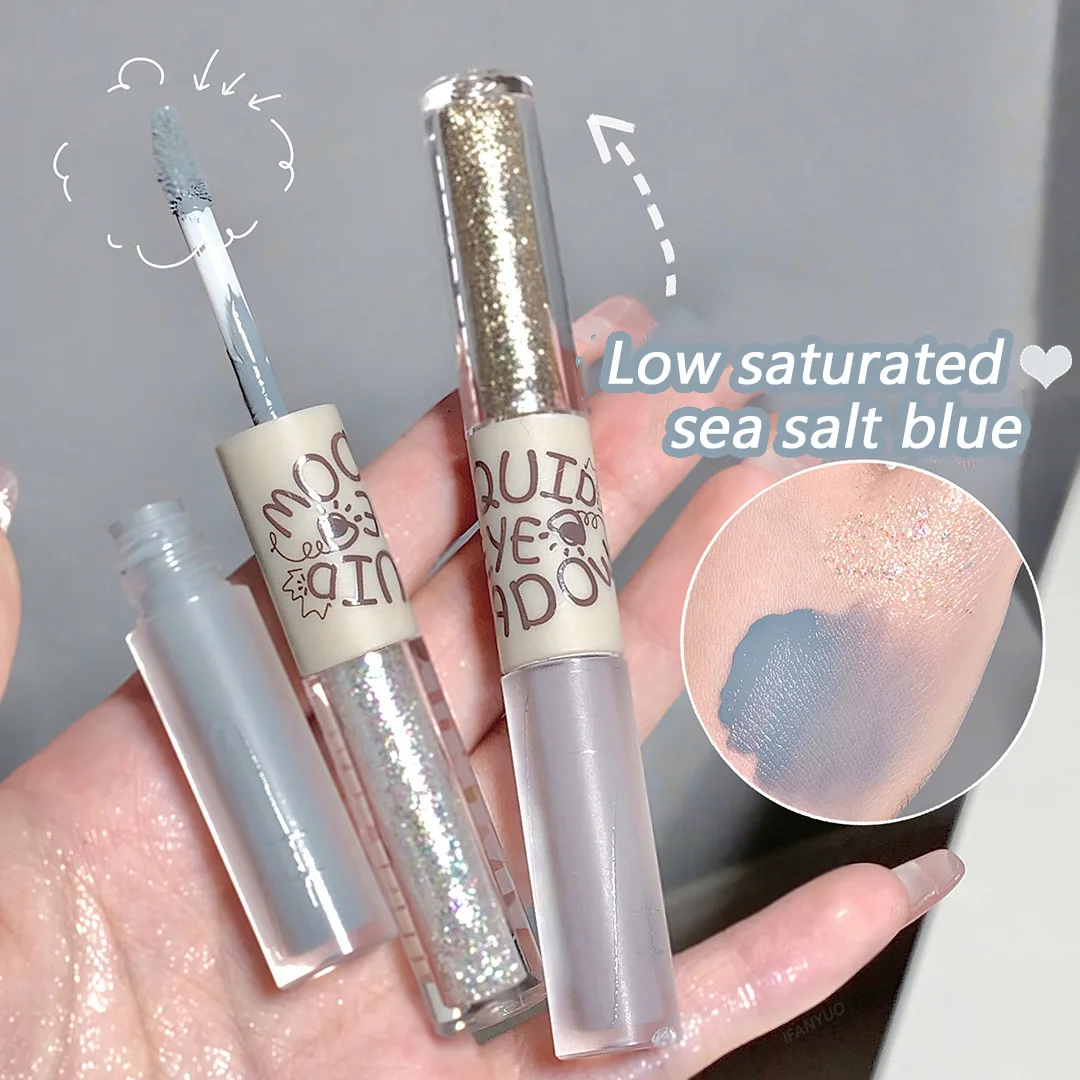 Double Head Sequins Liquid Eyeshadow Glitter Diamond Eye Shadow Stick Shiny Blue Pink Eyes Contour Korean Makeup Comestic
