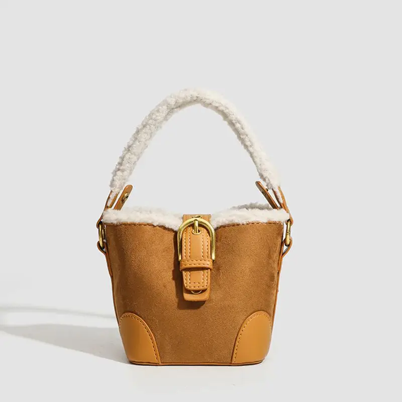 

Autumn and winter new casual retro women's lamb wool handbag Korea Sle soft handle multi-functional commuter shoulder crossbody