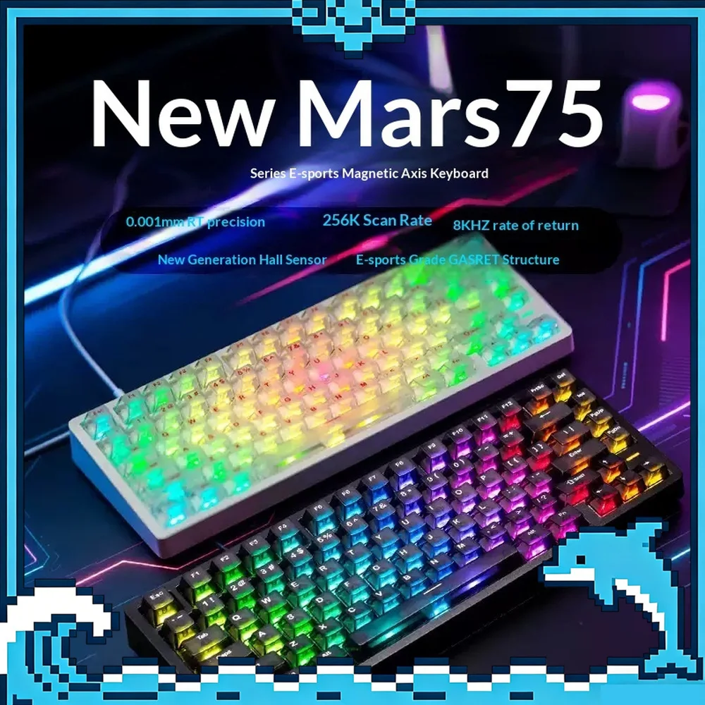 CAROTMAS MARS75 Series Magnetic Switch Gaming Keyboard 75% 8K Polling 256K Scanning RGB Wired