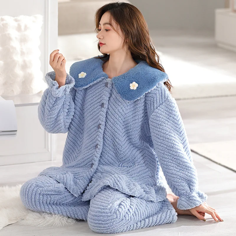 

Women's Clothing Pajamas Winter Thicken Keep Warm Hit Product New Product At Home Outdoors Comfortable Ventilate Sleep Suit