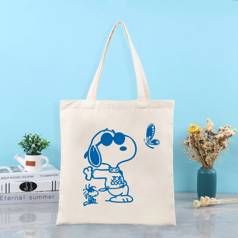 Anime Snoopy torba na zakupy kobiet dziewczyna torba na zakupy Kawaii torby duża torba z rączkami wielokrotnego użytku z nadrukiem kreskówka