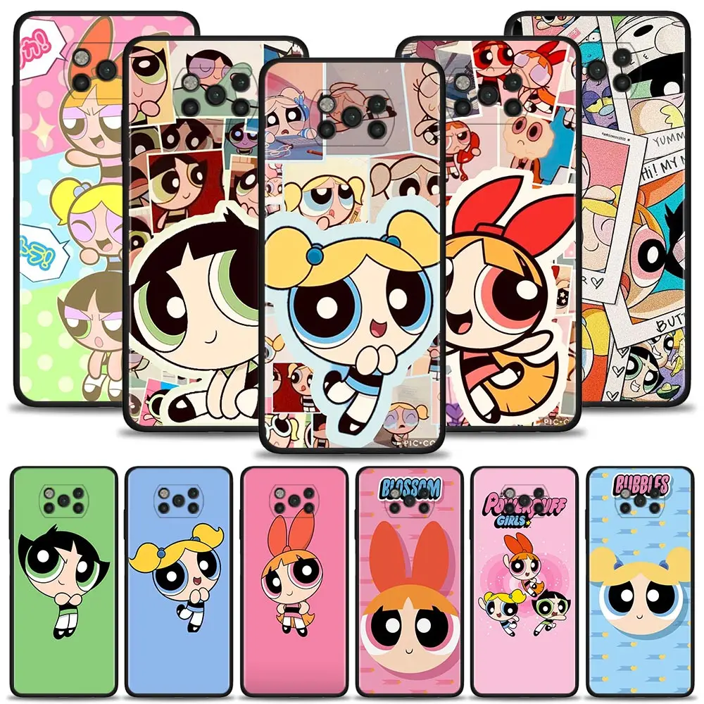 Shell For Xiaomi Poco X3 X4 NFC M3 M4 Pro Case for Mi 12 Pro 12X 11 10T Note 10 9 SE 9T Powerpuff Girls Three Pretty Best Friend