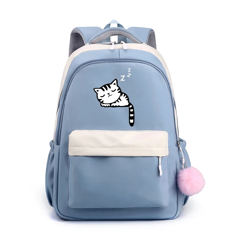 Ransel Harajuku kucing lucu ransel kualitas tinggi remaja baru ransel ritsleting kapasitas besar sekolah ransel lucu