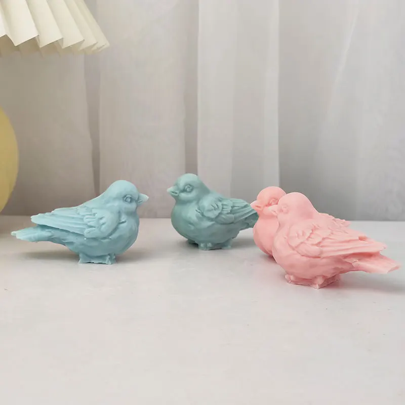 3D Bird candle silicone mold cute bird animal cake chocolate silicone mold home decoration resin silicone mold gypsum mold