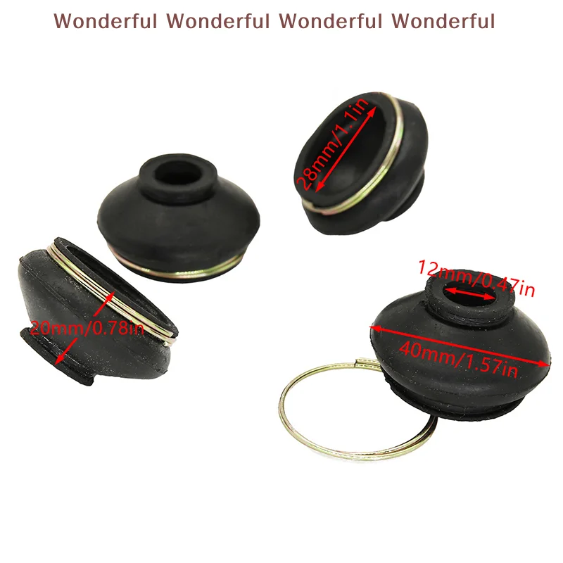 

For ATV Go-Kart Quad Bike 4 Pcs Suspension Steering Tie Rod Ends with Universal Ball Joint And Dust Protection Rubber Cover