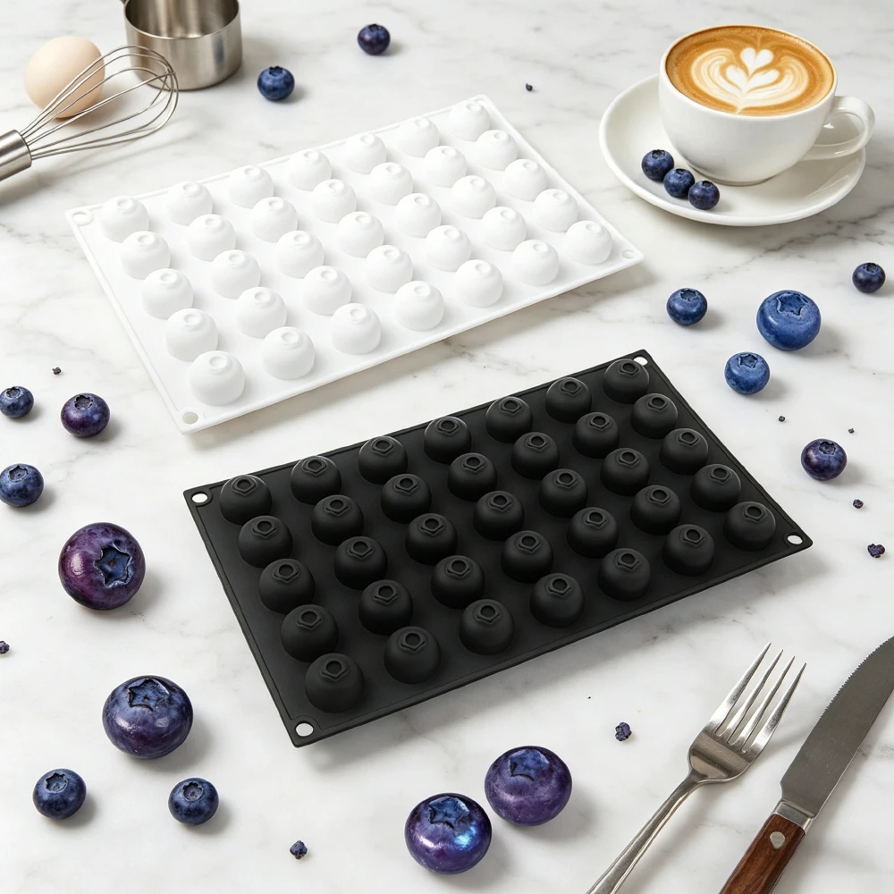 35 Cavity Blueberry Silicone Mold for Making Mousse Cake Fruit Gummies Chocolate Pudding - Versatile Baking And Cooking Mold