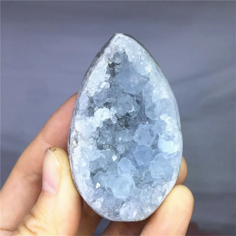 30-400g Natural Crystal Blue Celestite Egg Specimen Cluster Geode Raw Healing