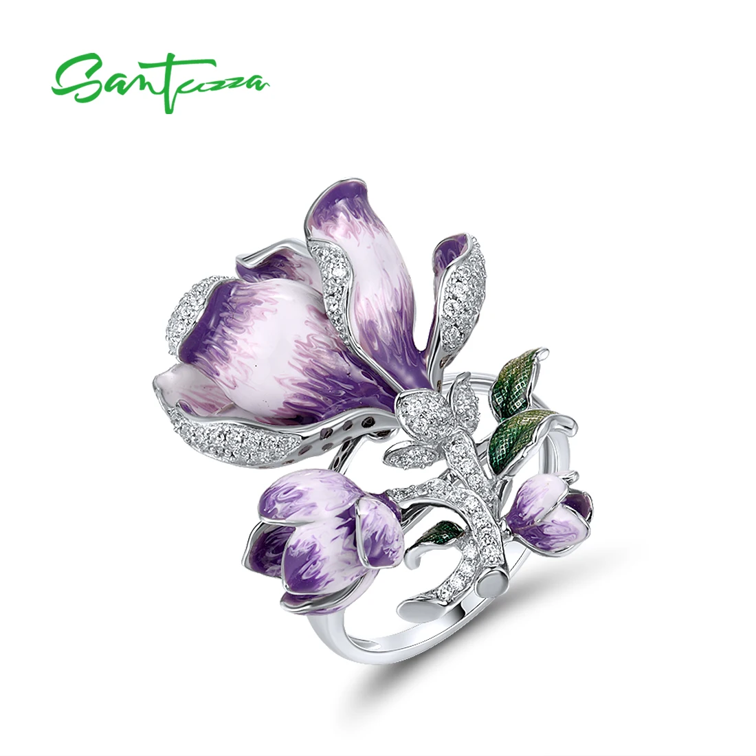 santuzza-pure-925-sterling-silver-ring-for-women-solid-blossom-purple-gradient-enamel-flower-white-cz-delicate-gift-fine-jewelry