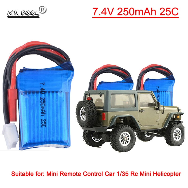 

7.4V 250mAh 25C 2S Short Card li-po Battery For Mini Remote Control climbing Car 1/35 Rc Mini Helicopter mini mosquito car