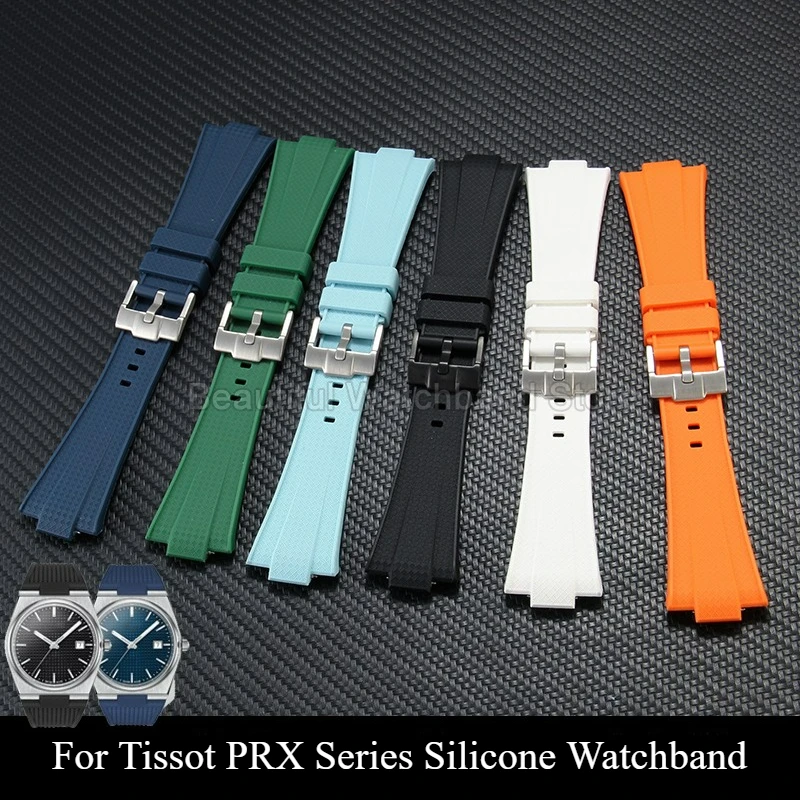 

Силиконовый браслет для часов Tissot PRX T137407A 410A, 12x26 мм, устойчивый к выцветанию, пыленепроницаемый, устойчивый к пятнам, с длительным блеском